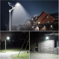 Solárna pouličná lampa 600 LED + držiak panelu a diaľkové premium ip66 1000w