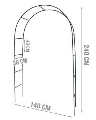 Záhradný oblúk 240 x 140 x 38 cm Gardlov 1719