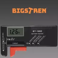 Tester batérií digitálny BT-168D, R3, R6, R20, R14, 9V Bigstren 19898