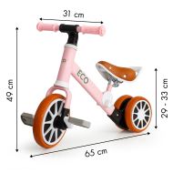 Balančné kolo - trojkolka, jazdecký bicykel s pedálmi 2v1 ružové ECOTOYS