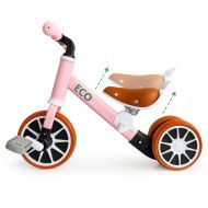 Balančné kolo - trojkolka, jazdecký bicykel s pedálmi 2v1 ružové ECOTOYS