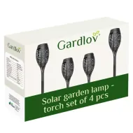 Záhradná solárna pochodeň 12 LED, 3.7 V, 51 cm, 4 ks Gardlov 23560