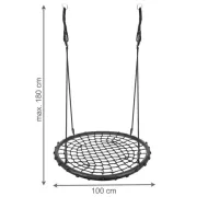 Hojdací kruh 100 cm čierny Malatec 23513