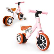 Balančné kolo - trojkolka, jazdecký bicykel s pedálmi 2v1 ružové ECOTOYS