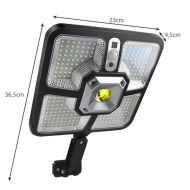 Pouličné osvetlenie solárne 220 LED COB, IP65, 8 W, čierne Izoxis 22736