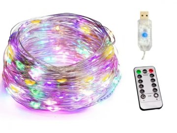 USB Svetelná reťaz 200LED RGB 20 metrov + diaľkový ovládač SW037