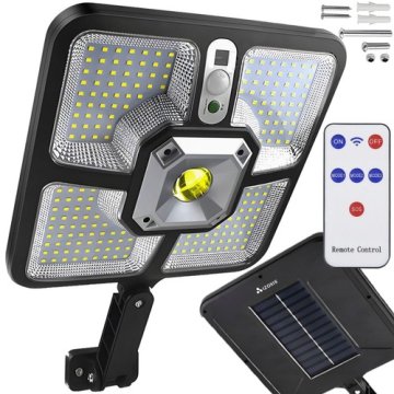 Pouličné osvetlenie solárne 220 LED COB, IP65, 8 W, čierne Izoxis 22736